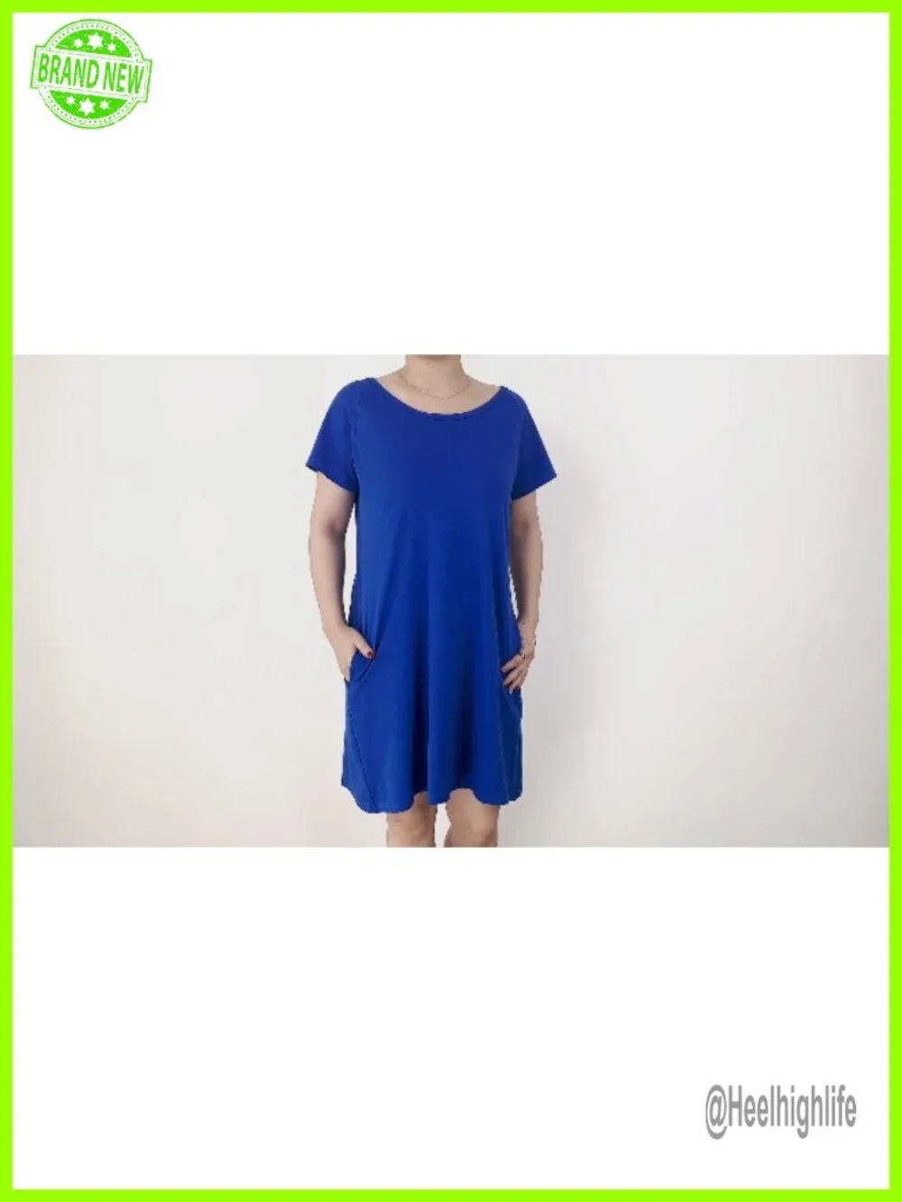 Women's Casual Loose T-Shirt Dress with Pocket Short Sleeve